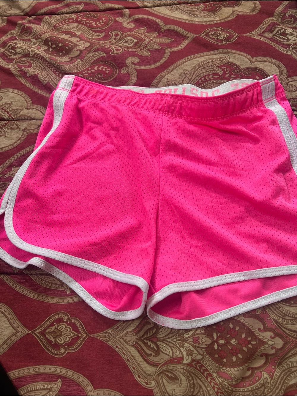 Beautiful Hot Pink junior Shirt Shorts with White Trim